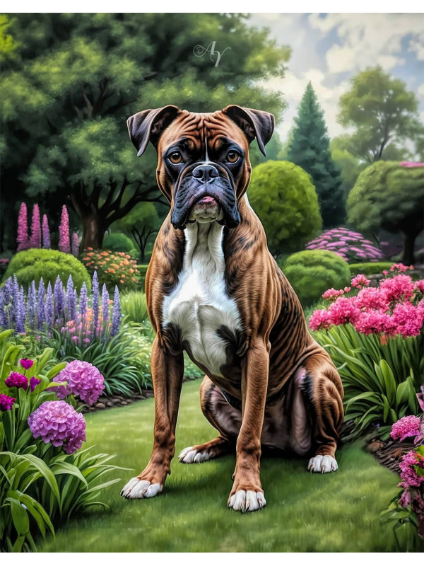 Boxer Dog Portrait Paintings