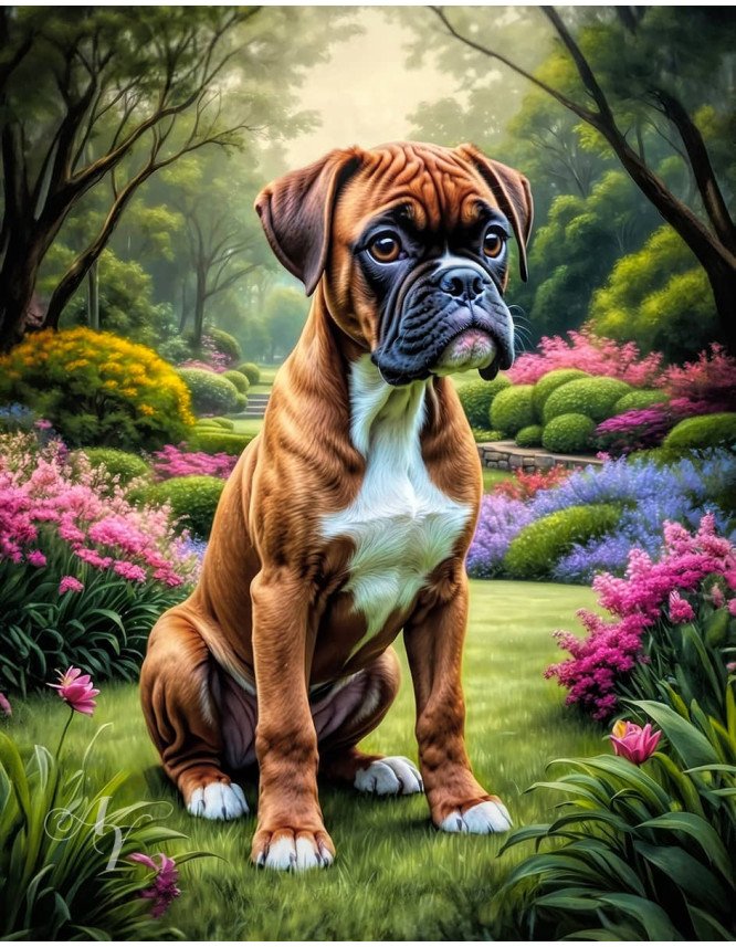 Boxer Dog Portrait Paintings