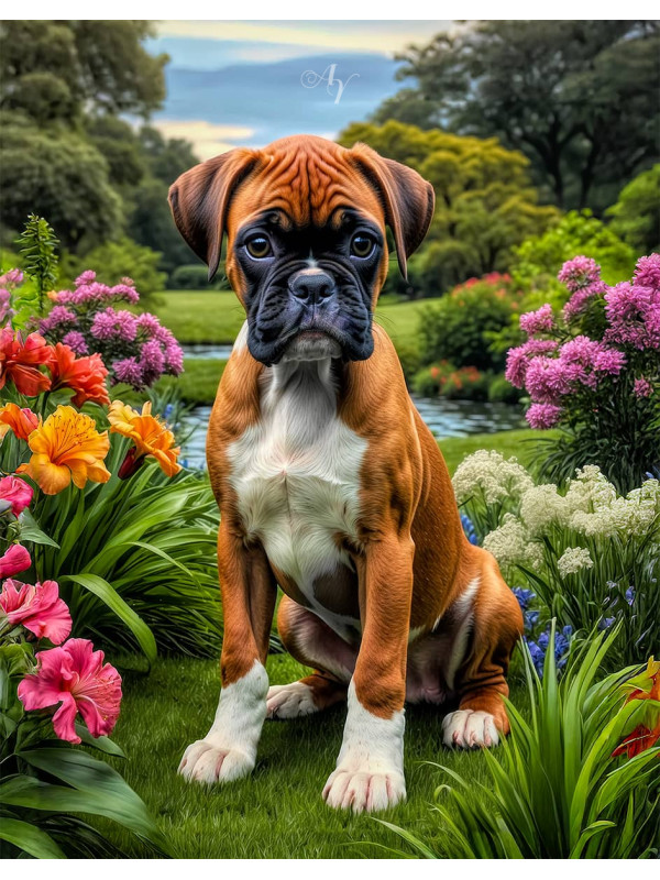 Boxer Dog Portrait Paintings