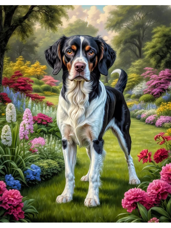 Brittany Spaniel Dog Portrait Paintings