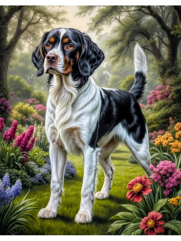 Brittany Spaniel Dog Portrait Paintings