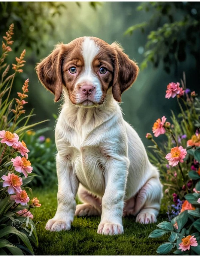Brittany Spaniel Puppy Portrait Paintings Brittany Spaniel Puppy Portrait Paintings