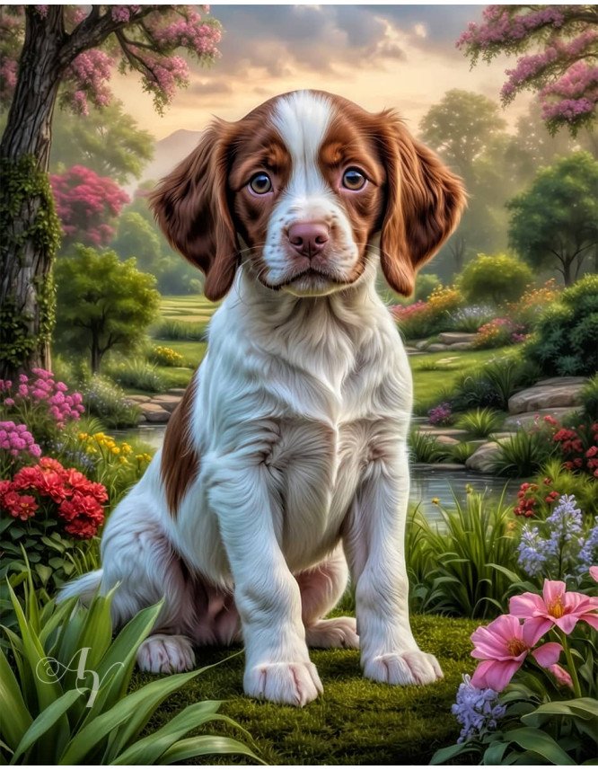Brittany Spaniel Puppy Portrait Paintings Brittany Spaniel Puppy Portrait Paintings