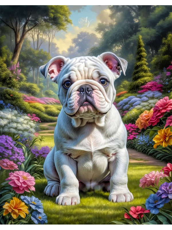 Bulldog Puppy Portrait Paintings