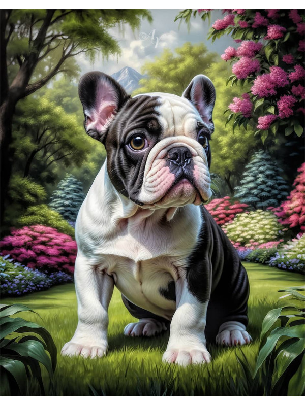 Bulldog Puppy Portrait Paintings