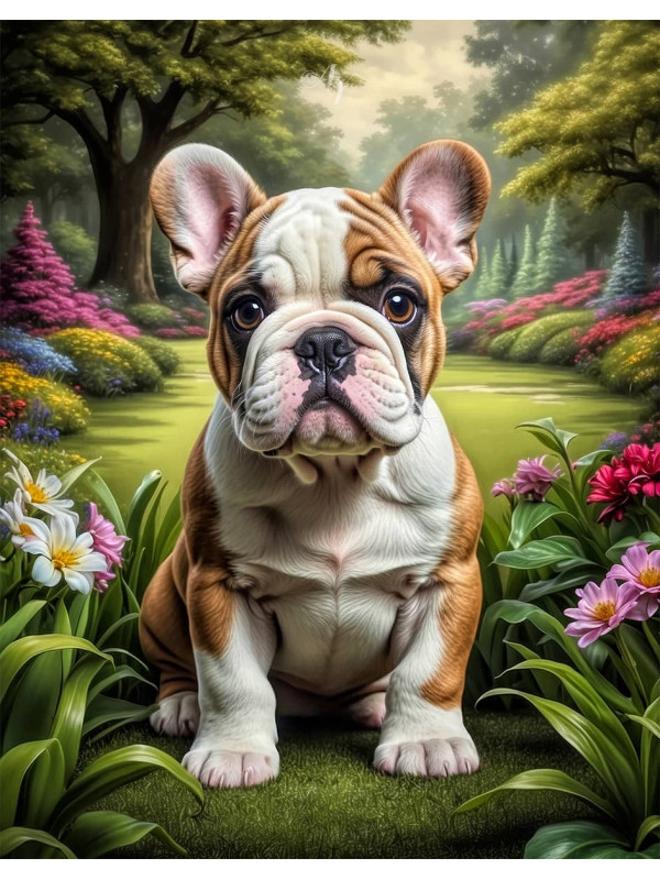 Bulldog Puppy Portrait Paintings