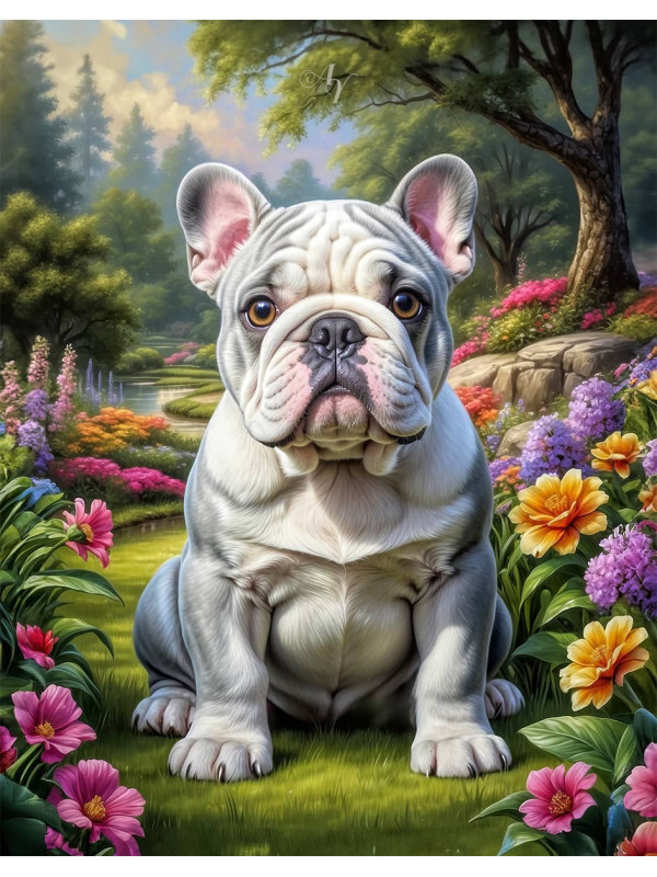Bulldog Puppy Portrait Paintings