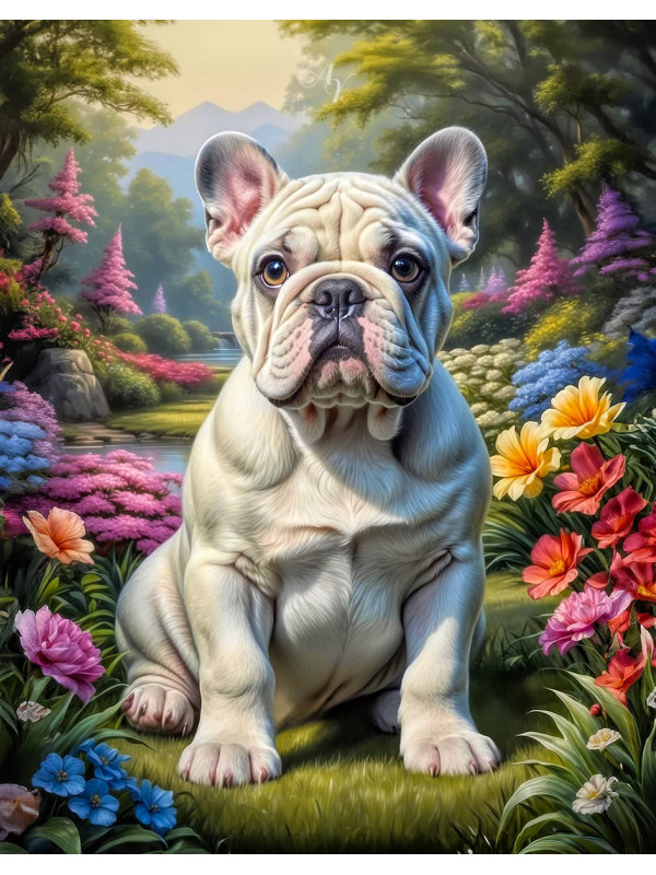 Bulldog Puppy Portrait Paintings