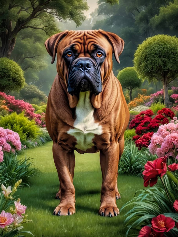 Bullmastiff Dog Portrait Paintings