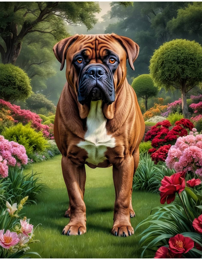 Bullmastiff Dog Portrait Paintings