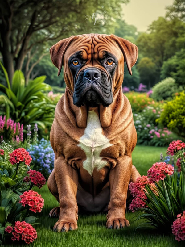 Bullmastiff Dog Portrait Paintings