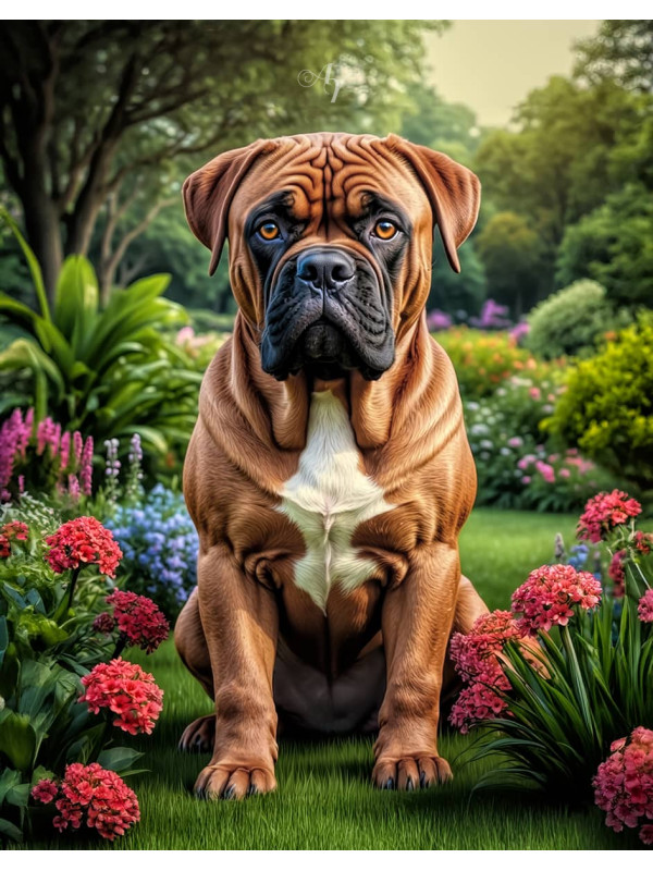 Bullmastiff Dog Portrait Paintings