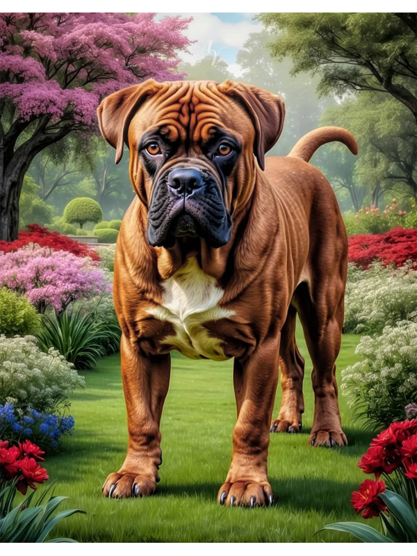 Bullmastiff Dog Portrait Paintings