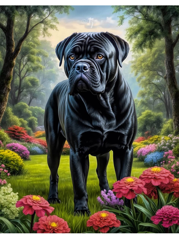 Bullmastiff Dog Portrait Paintings