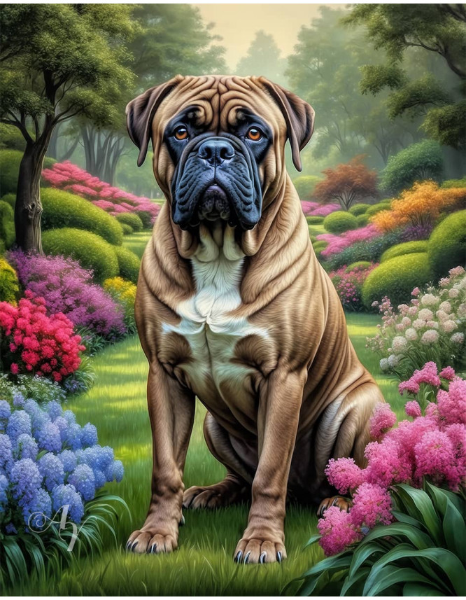 Bullmastiff Dog Portrait Paintings