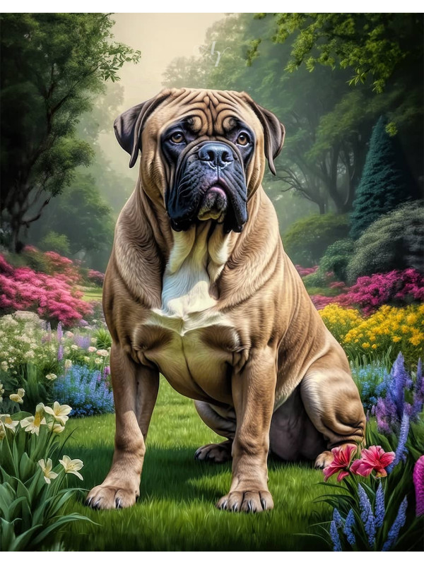 Bullmastiff Dog Portrait Paintings
