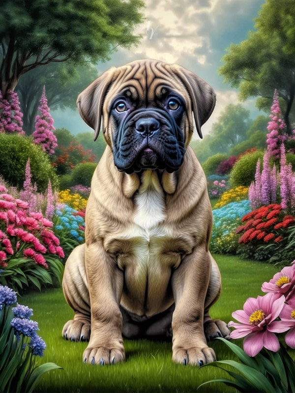 Bullmastiff Puppy Portrait Paintings