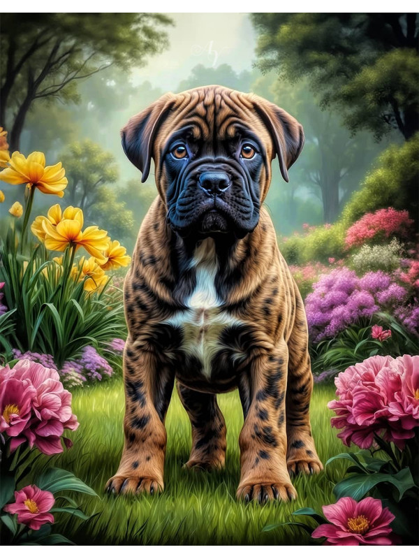 Bullmastiff Puppy Portrait Paintings