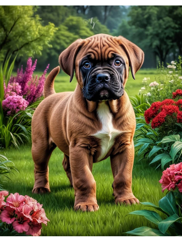 Bullmastiff Puppy Portrait Paintings