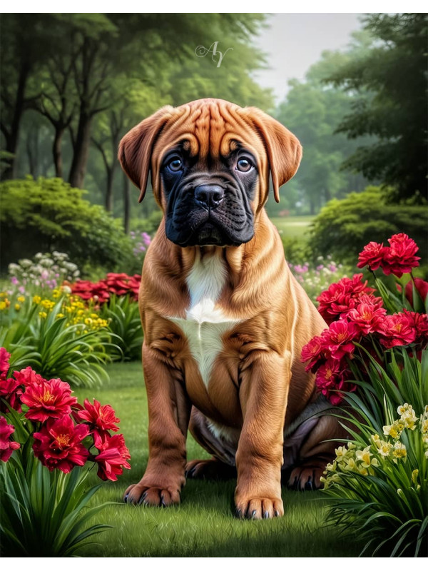 Bullmastiff Puppy Portrait Paintings