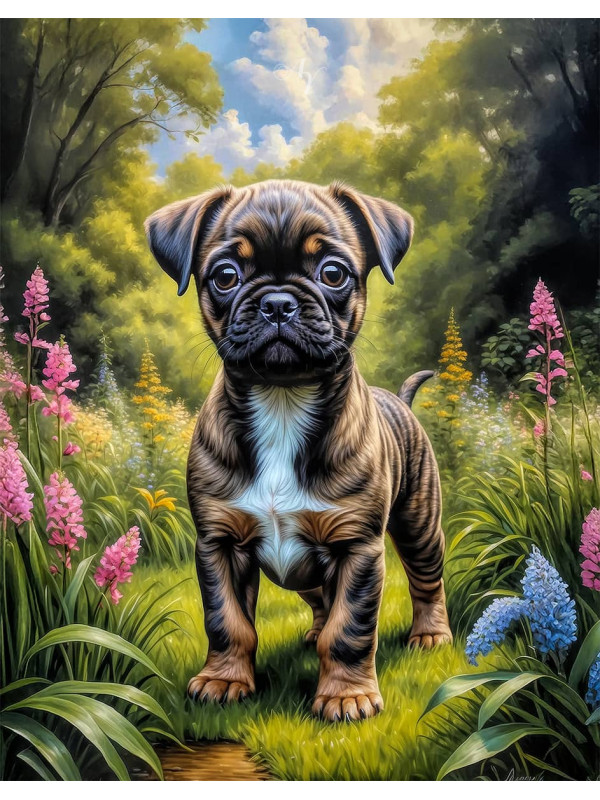 Chug Puppy Portrait Paintings