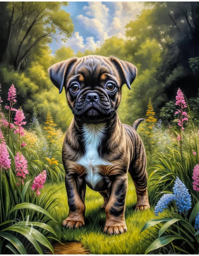 Chug Puppy Portrait Paintings