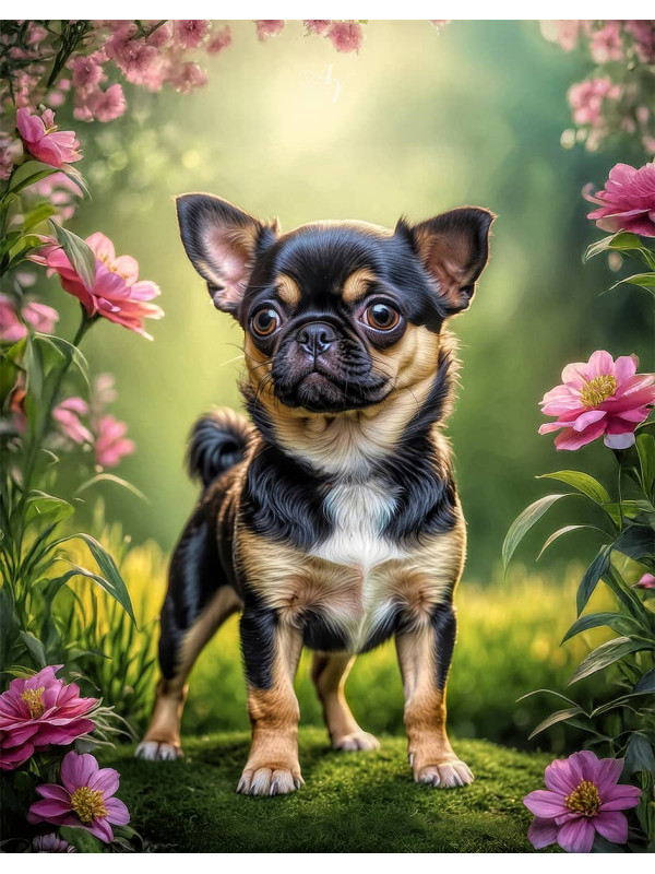 Chug Puppy Portrait Paintings