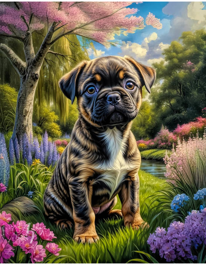 Chug Puppy Portrait Paintings