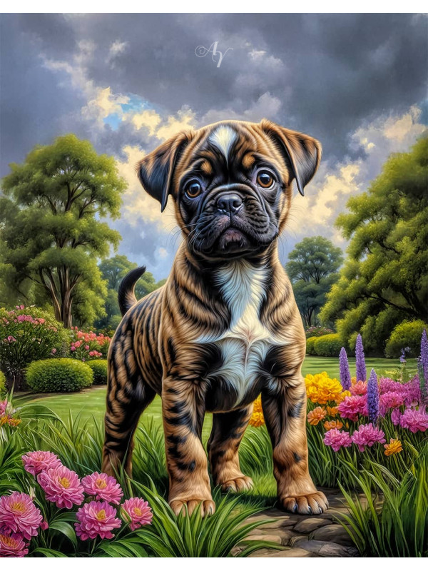 Chug Puppy Portrait Paintings