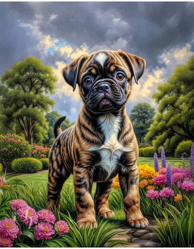 Chug Puppy Portrait Paintings