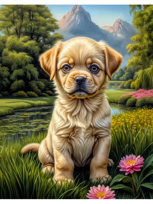 Chug Puppy Portrait Paintings