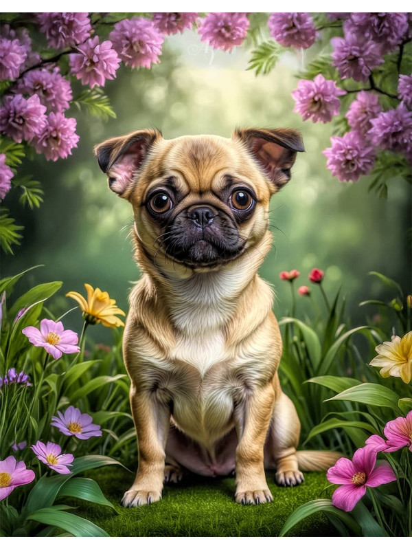 Chug Puppy Portrait Paintings