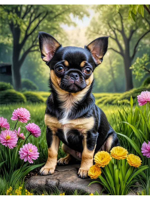 Chug Puppy Portrait Paintings