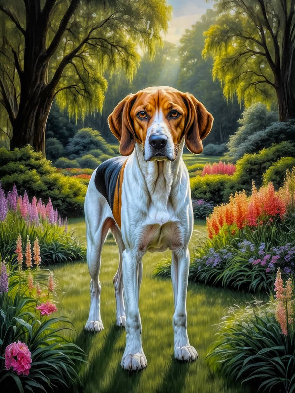 American Foxhound Portrait Paintings