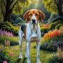 American Foxhound Portrait Paintings