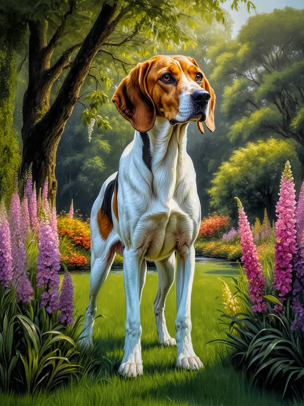 American Foxhound Portrait Paintings