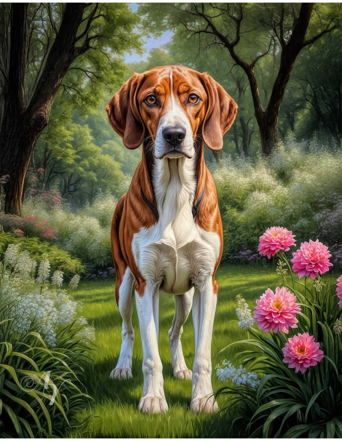 American Foxhound Portrait Paintings