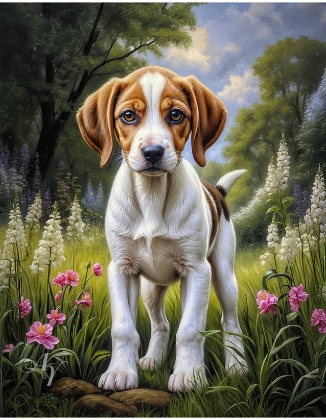 American Foxhound Portrait Paintings American Foxhound Portrait Paintings