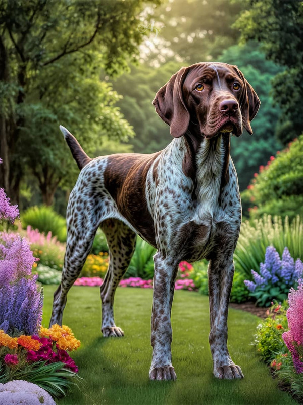 German Shorthair Pointer Portrait Paintings