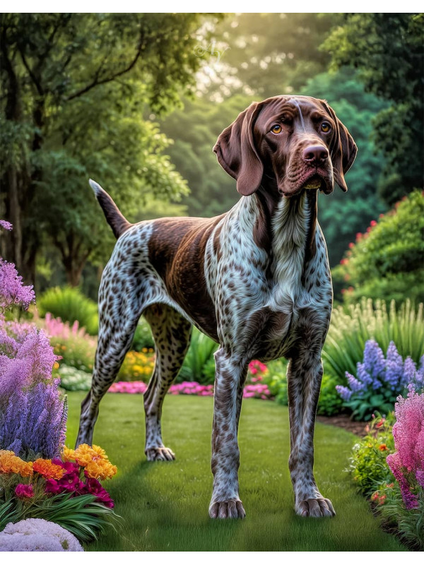 German Shorthair Pointer Portrait Paintings