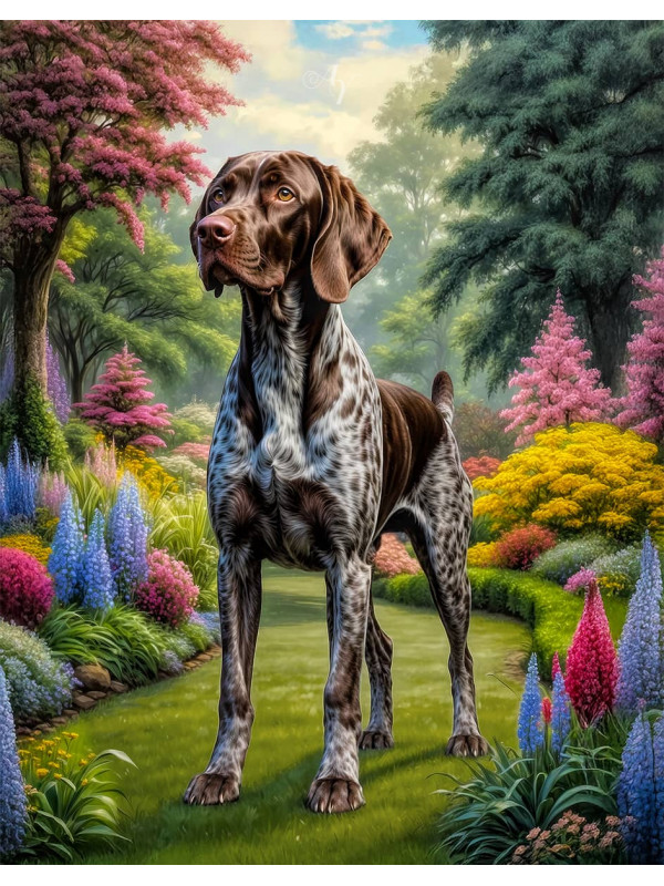 German Shorthair Pointer Portrait Paintings