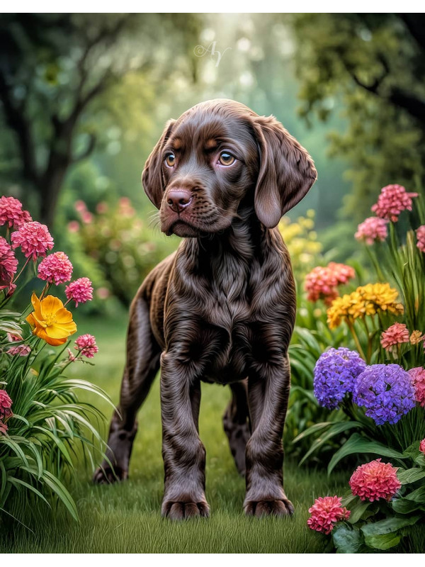 German Shorthair Pointer Portrait Paintings