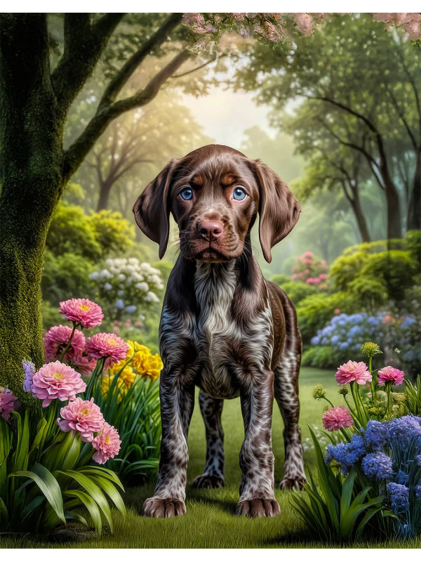 German Shorthair Pointer Portrait Paintings