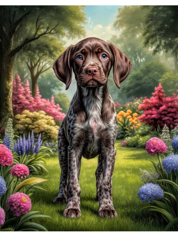 German Shorthair Pointer Portrait Paintings