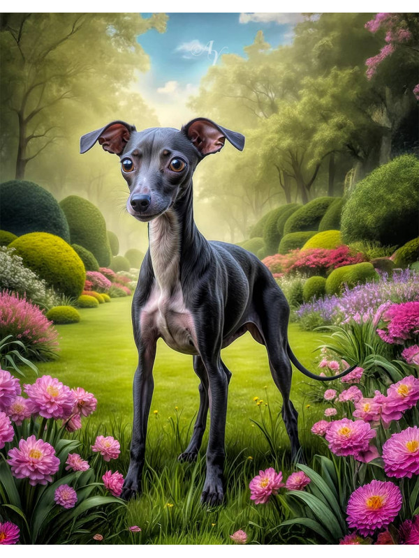 Italian Greyhound Portrait Paintings