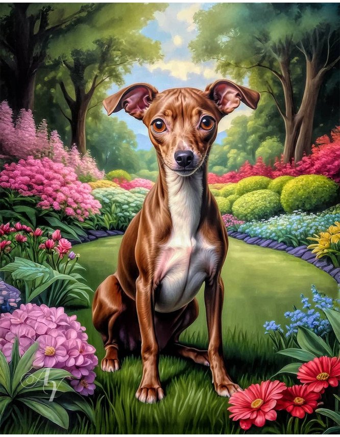 Italian Greyhound Portrait Paintings