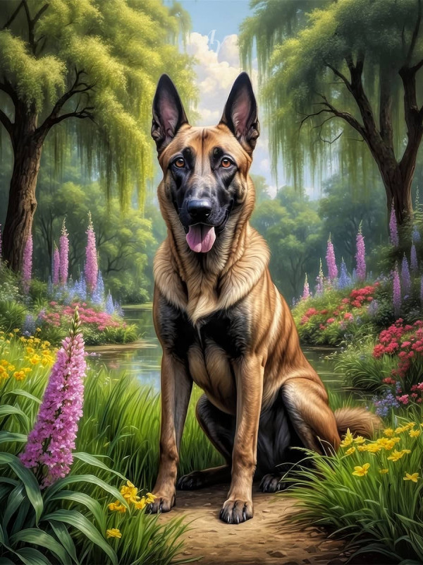 Belgian Malinois Portrait Paintings