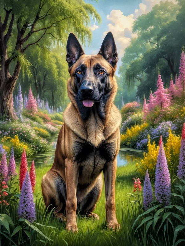 Belgian Malinois Portrait Paintings