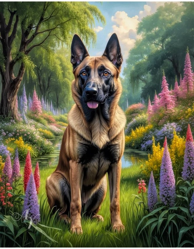 Belgian Malinois Portrait Paintings Belgian Malinois Portrait Paintings