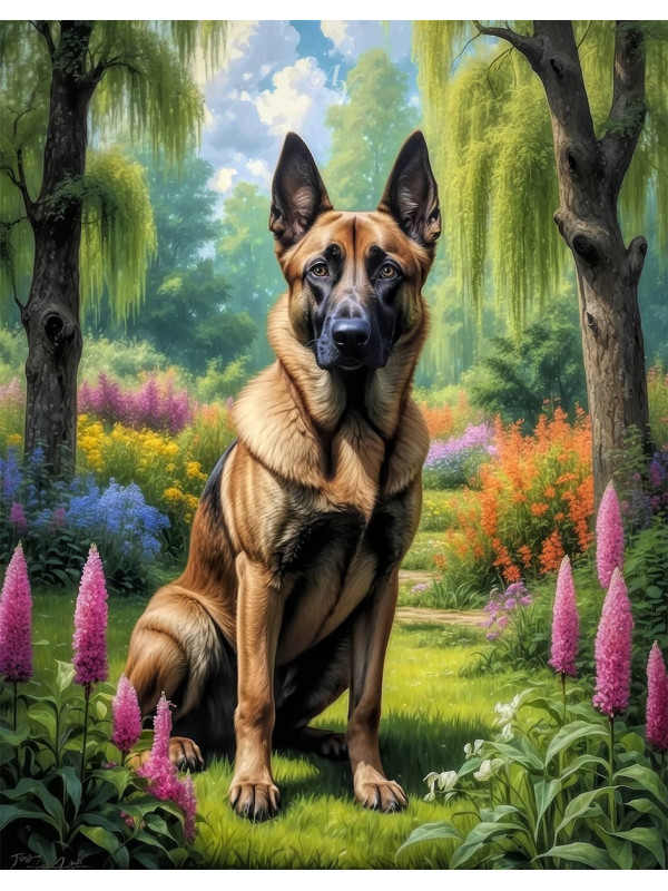Belgian Malinois Portrait Paintings